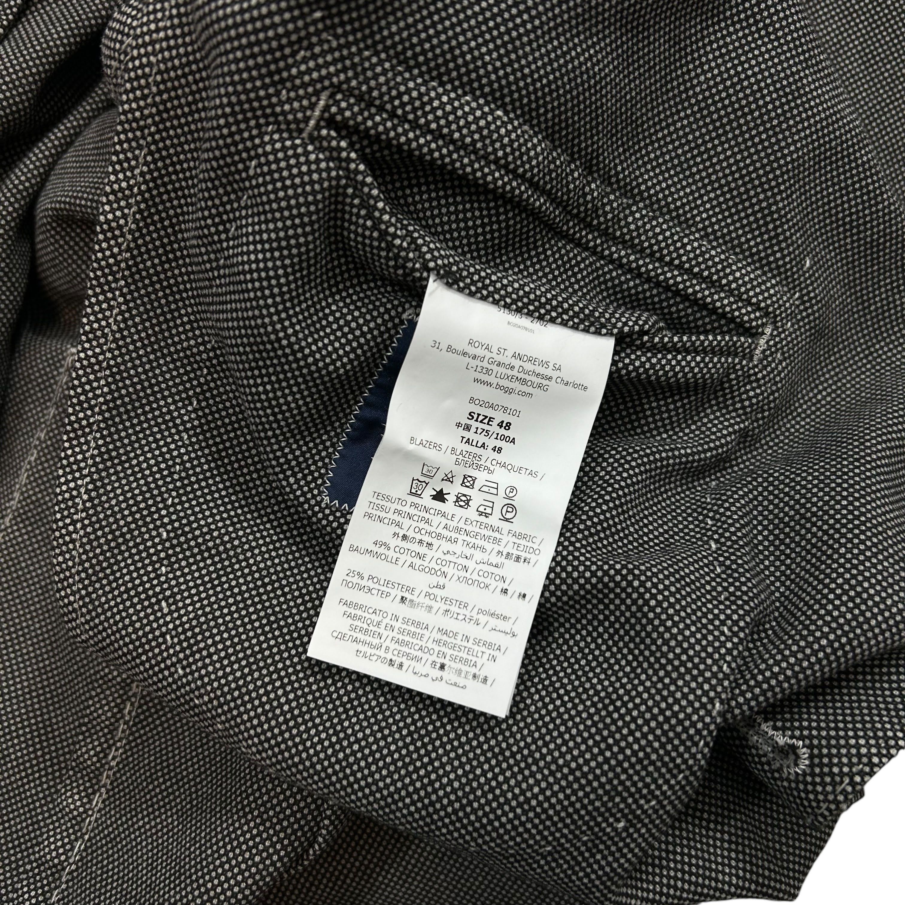 Boggi Boggi Milano Gray Cotton Blend Unlined Blazer Jacket Slim 48 Size 48R - 8 Thumbnail