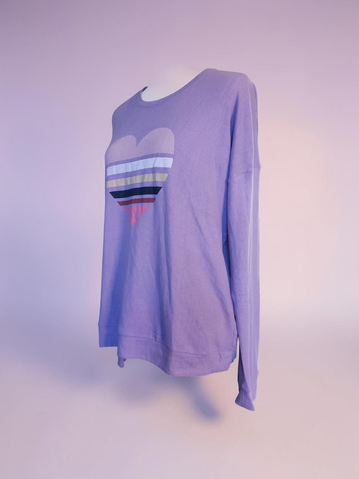Insomnia Visuals Insonmiax Peachy Soft Brushed Long Sleeve Top w/Heart Design Size L / US 10 / IT 46 - 3 Thumbnail