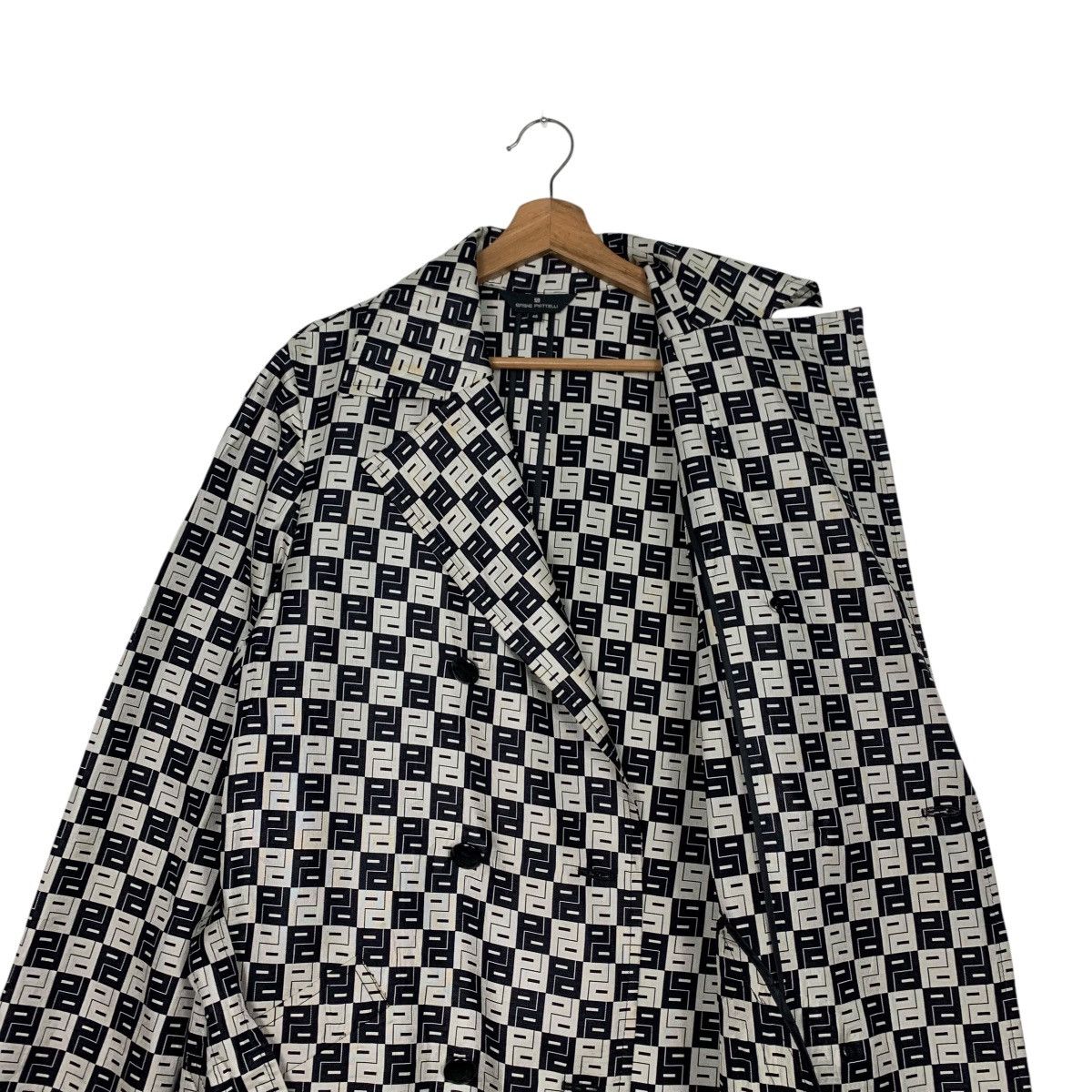 Bruno Piattelli BRUNO PIRTTELLI Checkered Trench Coat #2683-C120 Size L / US 10 / IT 46 - 11 Thumbnail
