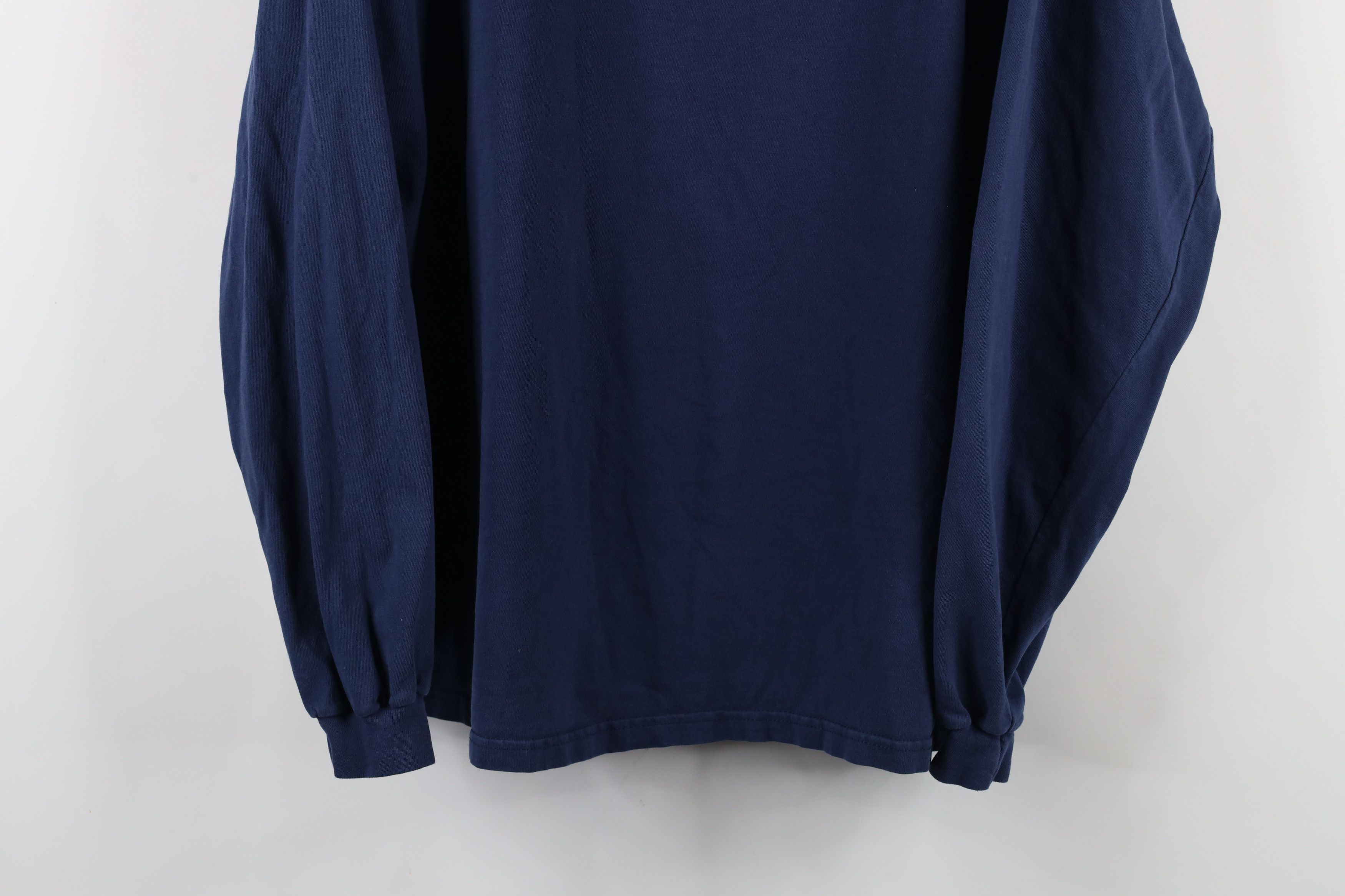 Hanes × Vintage Vintage 90s Hanes Beefy Cotton Long Sleeve T-Shirt Blue Size US XL / EU 56 / 4 - 3 Thumbnail