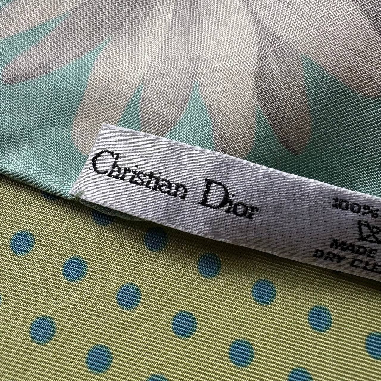 Christian Dior Monsieur Vintage Christian Dior Floral Print Silk Scarf Size ONE SIZE - 8 Thumbnail