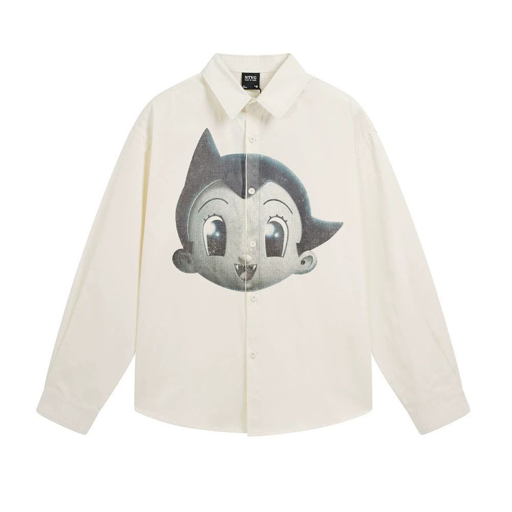 Vintage Men's hip-hop cartoon Astro Boy print long-sleeved shirt Size US M / EU 48-50 / 2 - 1 Thumbnail