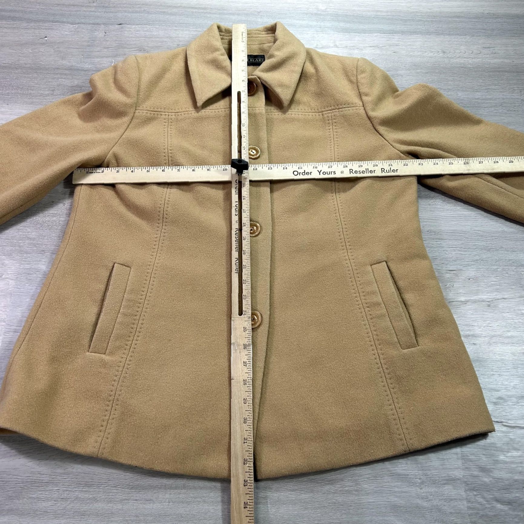 Camel Kristen Blake Coat Womens 16 Beige Wool Single-Breasted Lined Camel Jacket Coat Size XXL / US 16-18 / IT 52-54 - 6 Thumbnail