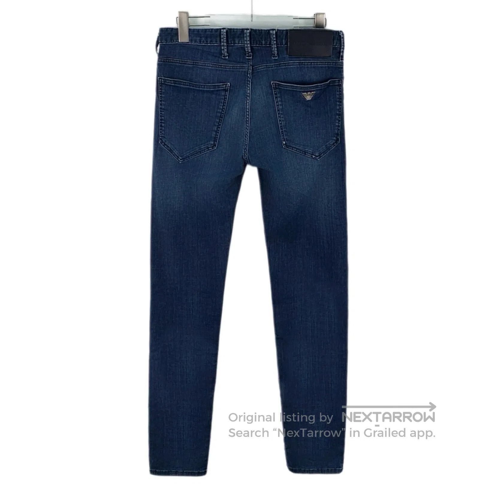 Armani Armani Dark Blue Cotton Washed Denim Trousers| Size US 29 - 2 Thumbnail