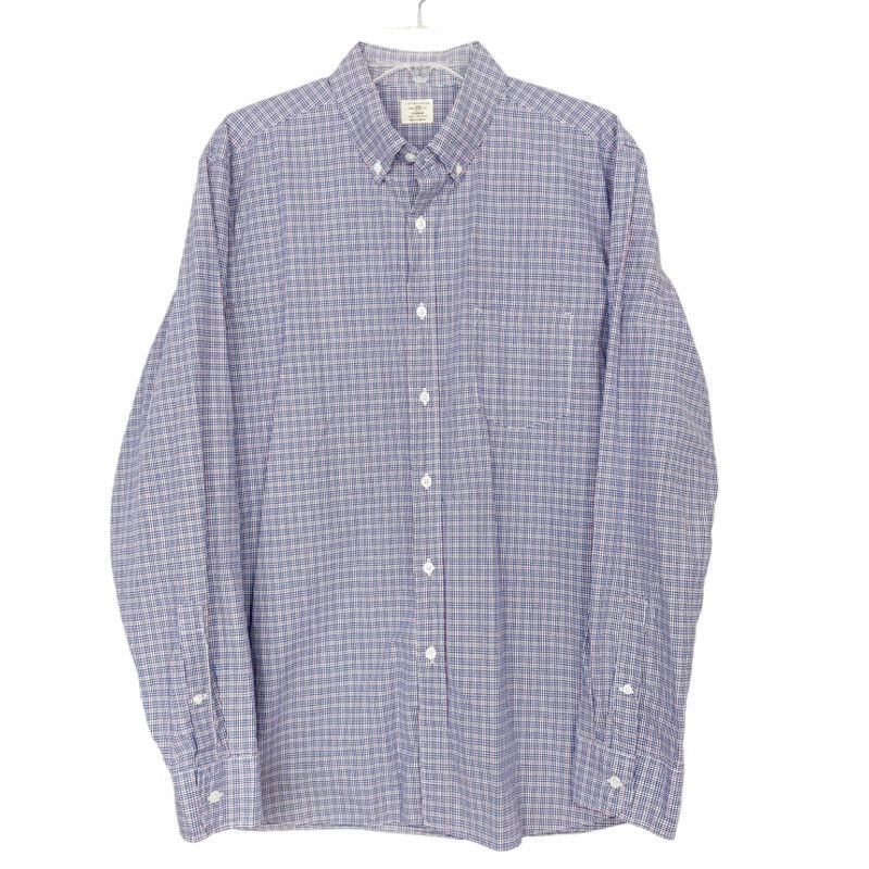 J.Crew J. Crew Blue Red Micro Plaid Long Sleeve Button Down Sz L Size US L / EU 52-54 / 3 - 4 Thumbnail