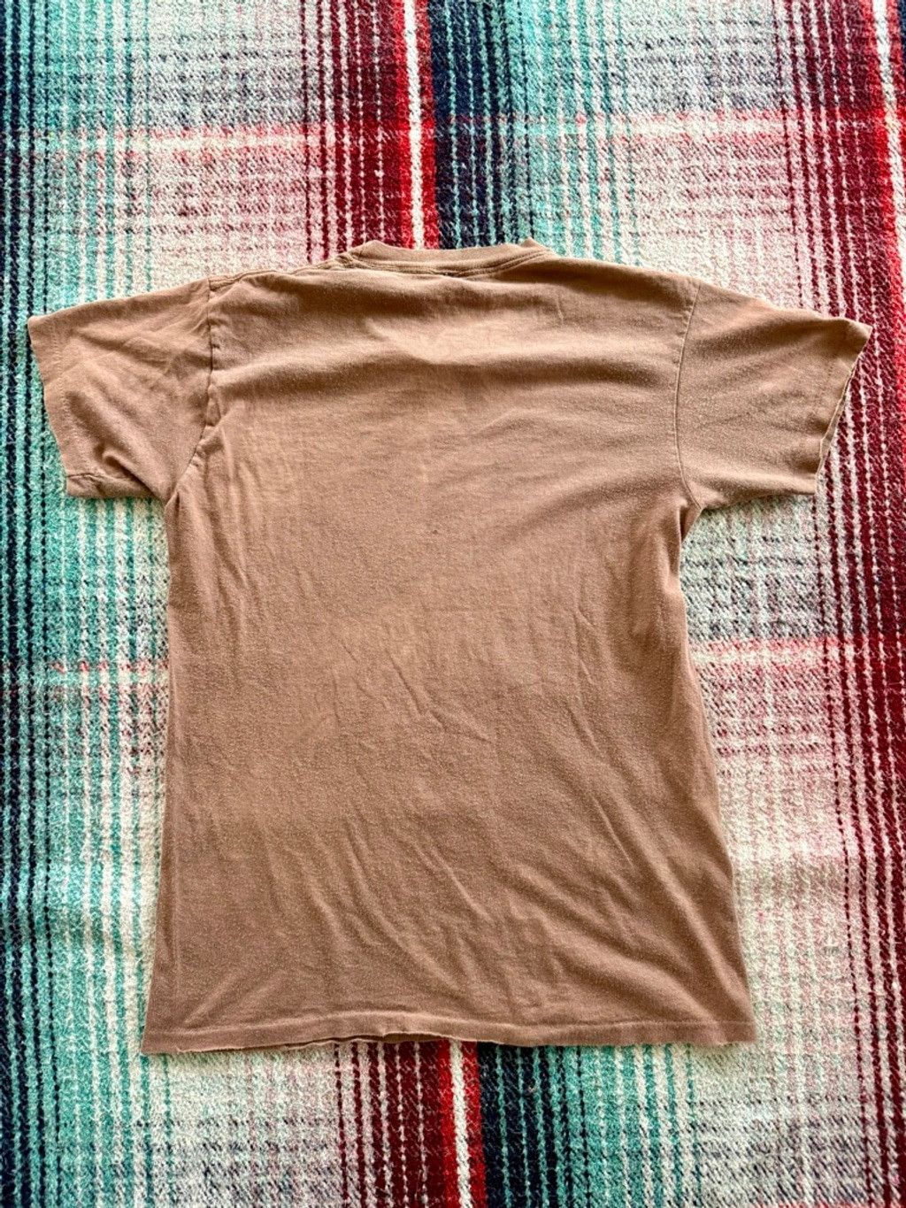 Hanes 70s Single Stitch Distressed Sun Faded Brown Tee M Size US M / EU 48-50 / 2 - 2 Thumbnail