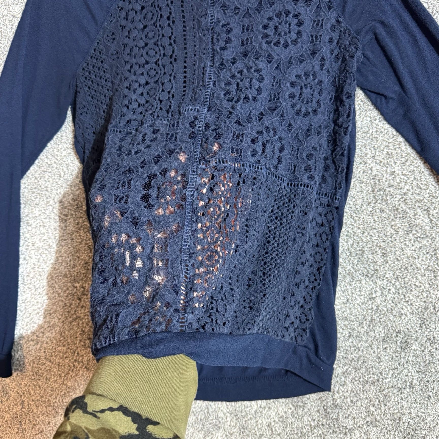 Vintage Xhilaration Crocheted Lace Top Shirt Womens S Blue Sheer Boho Romantic Cottagecore Preppy Vintage No Size S / US 4 / IT 40 - 7 Thumbnail