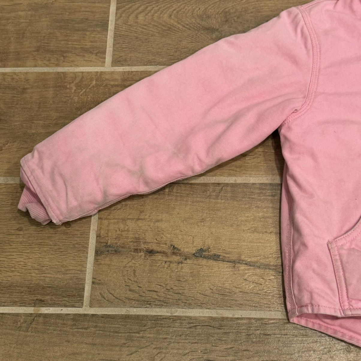 Carhartt × Carhartt Wip × Vintage Pink Carhartt Canvas Sherpa Lined Coat Jacket Youth XS (6) Size XXS / US 00 / IT 34 - 9 Thumbnail