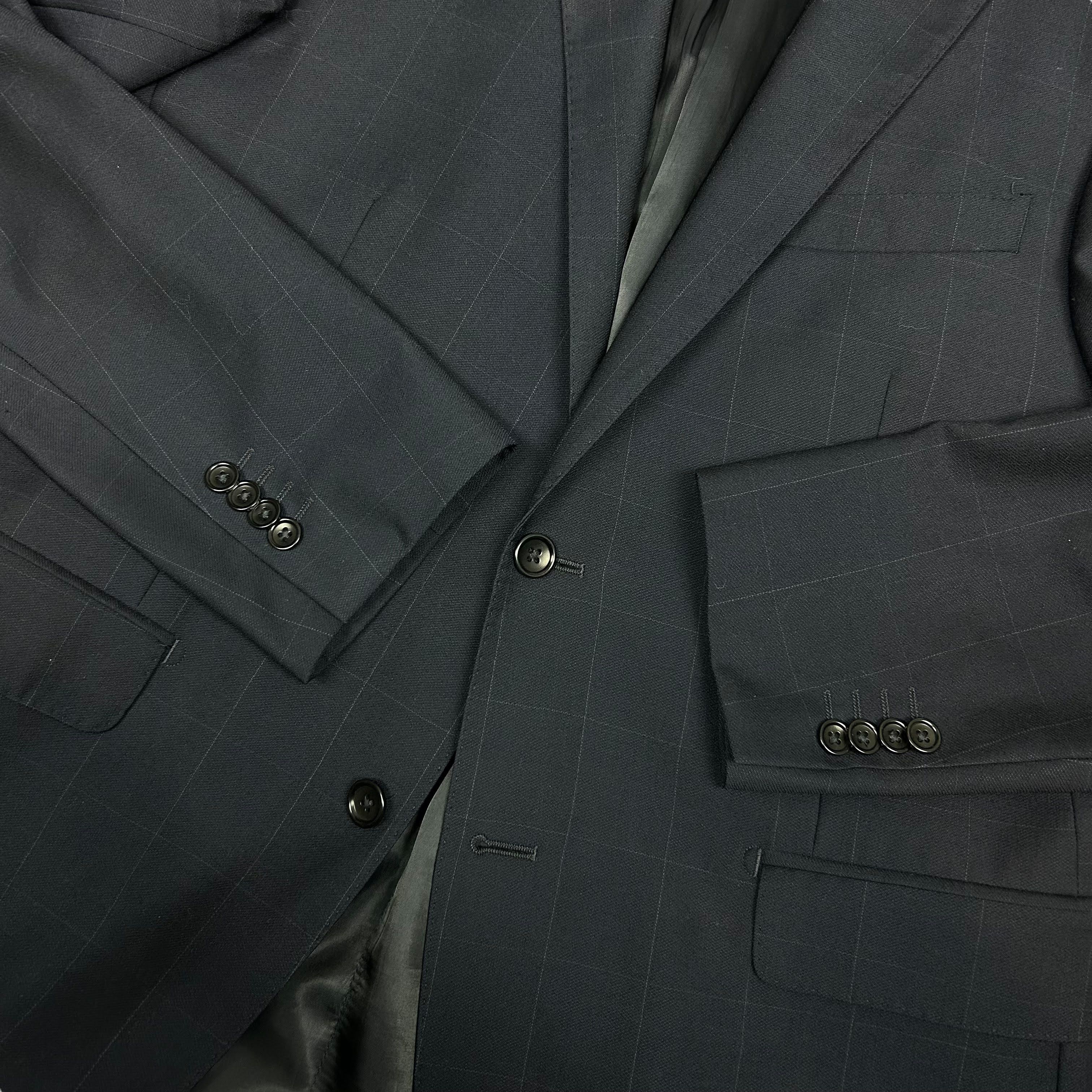 Boggi Boggi Milano Navy Blue Check Blazer Wool 52 Size 42R - 5 Thumbnail