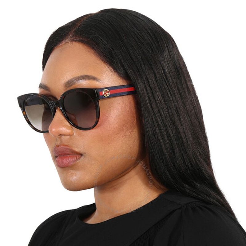Gucci NEW GUCCI GG0035SN 004 Havana/Blue/Brown Women Sunglasses Size ONE SIZE - 1 Thumbnail
