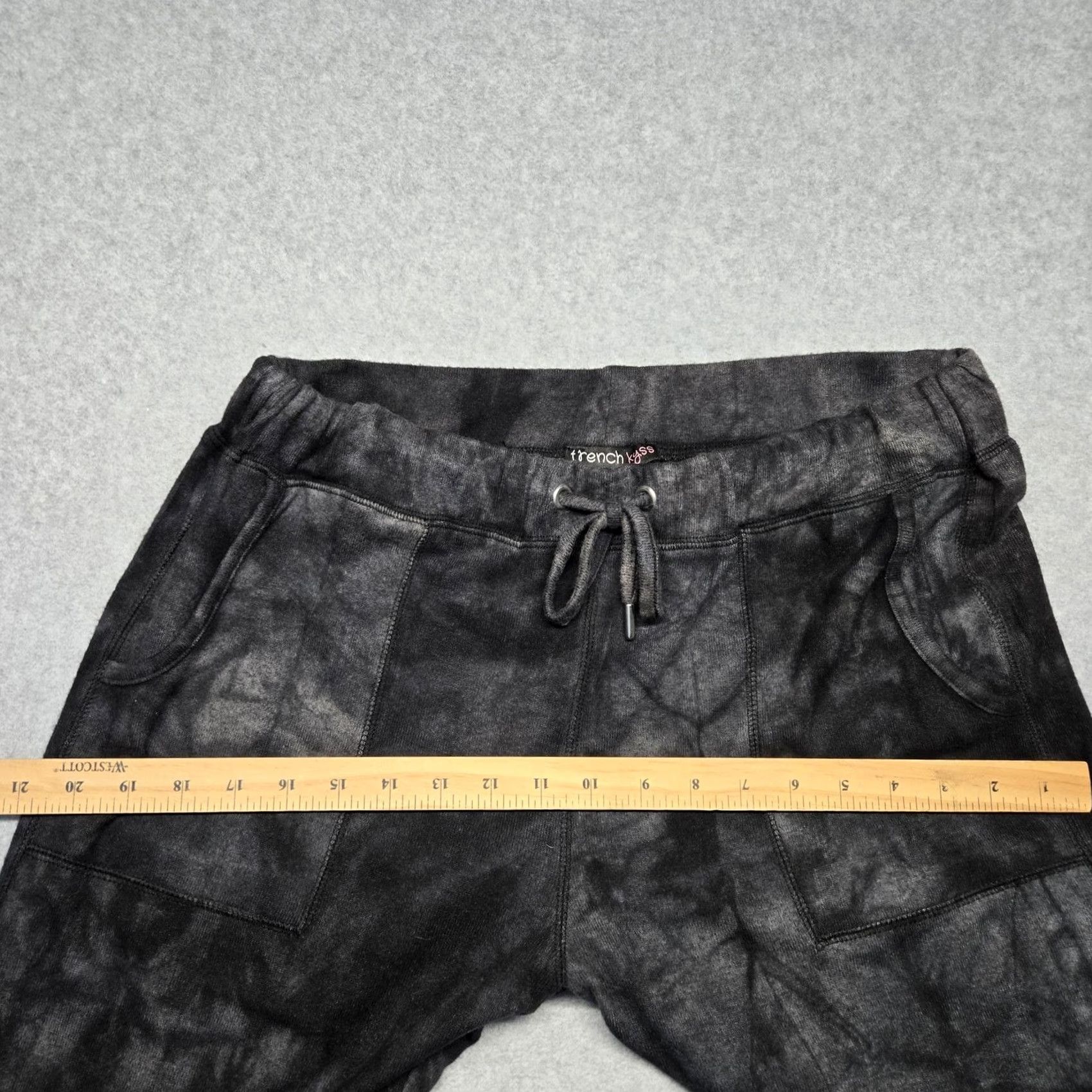 Vintage French Kyss Pants Womens Large Black Mineral Wash Jogger Sweatpants NWT Pockets XS? Size 36" / US 14 / IT 50 - 7 Thumbnail