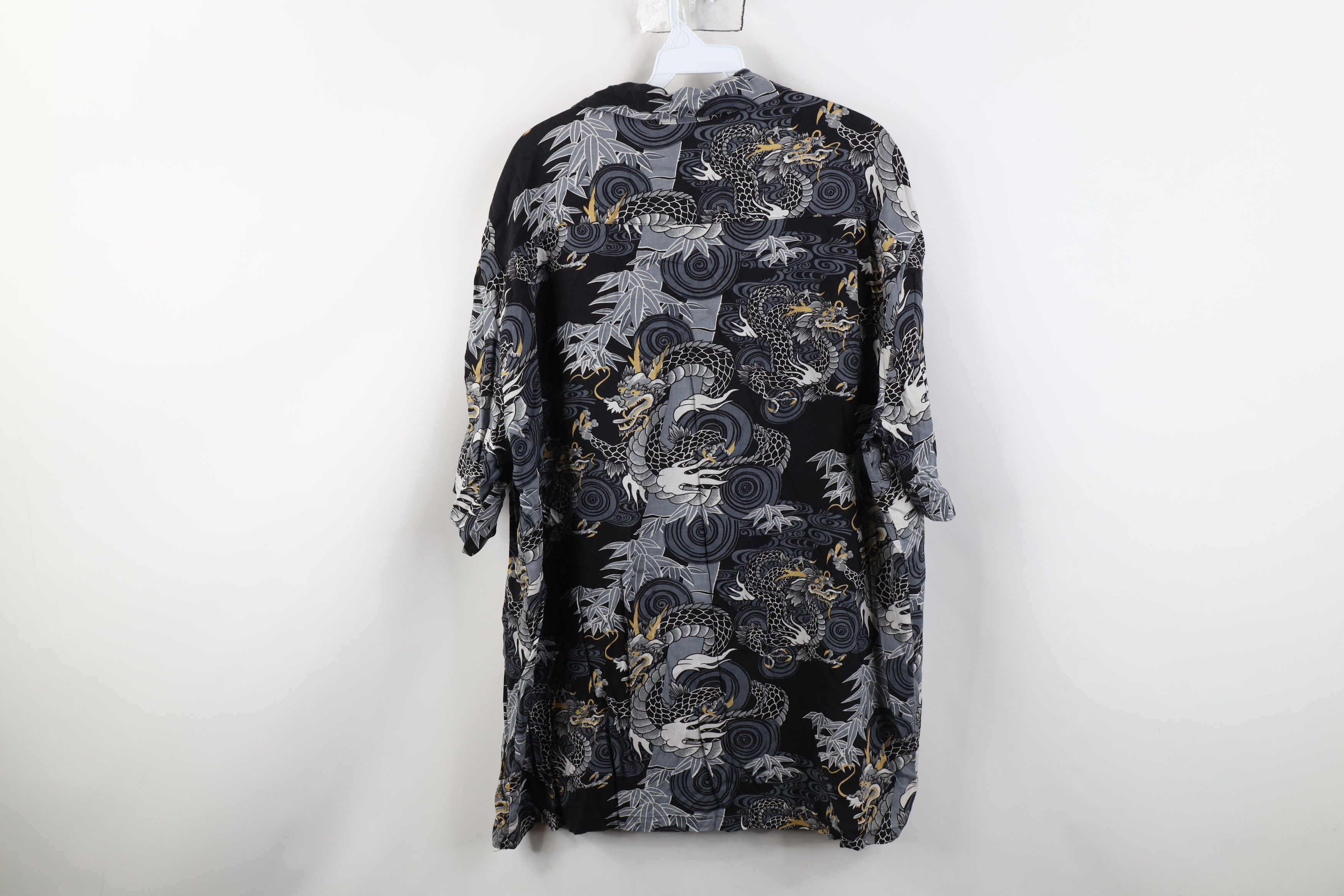 Vintage Vintage 90s Streetwear Gabardine Dragon Casino Button Shirt Size US XL / EU 56 / 4 - 10 Thumbnail
