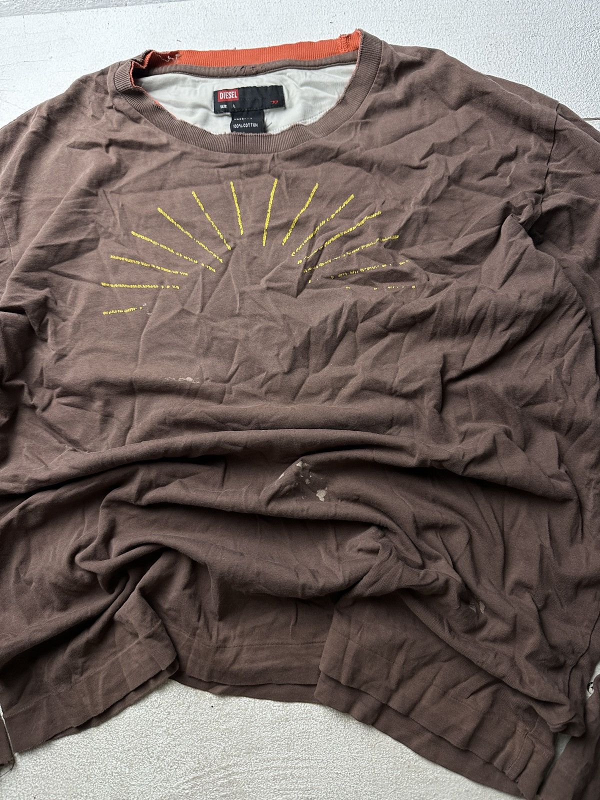 Diesel DISTRESSED 🚨Y2K Vintage Diesel Longsleeve SHIRT Archive HYPE Size US L / EU 52-54 / 3 - 3 Thumbnail
