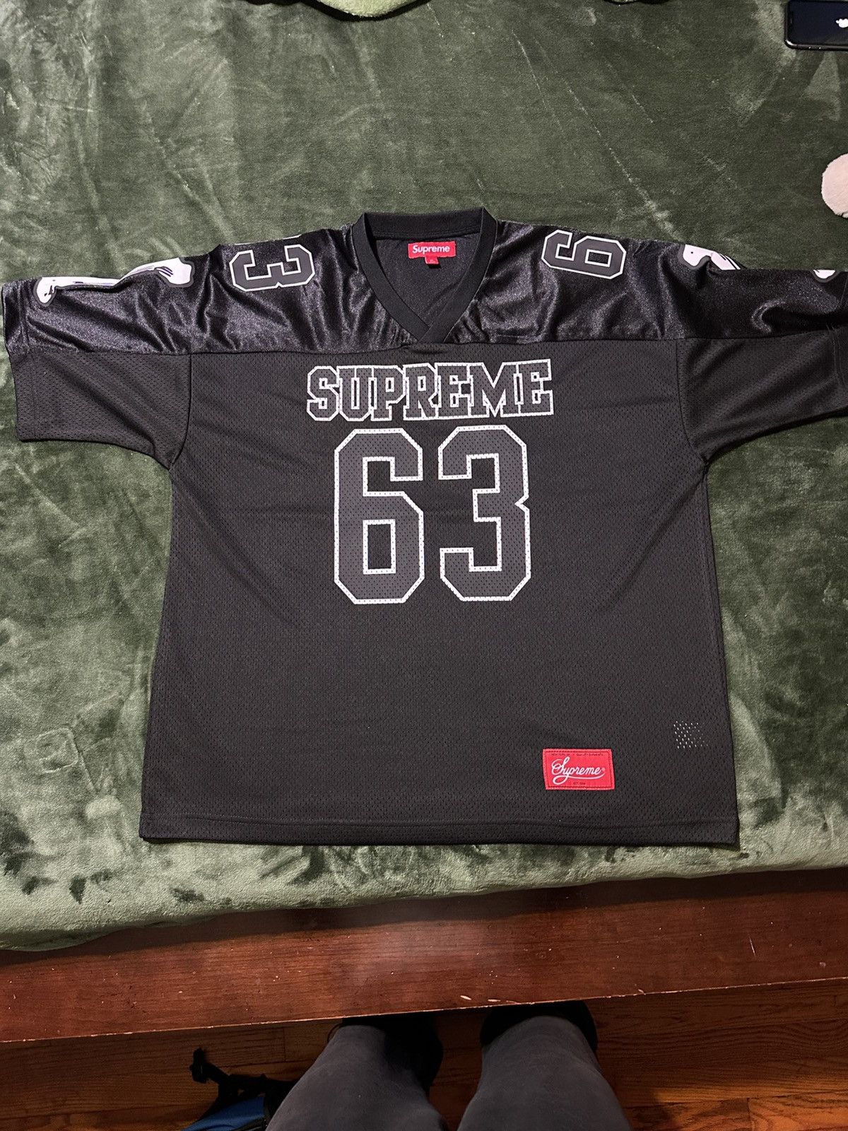Supreme Supreme Bones Football Jersey Black | Mesh | Grailed