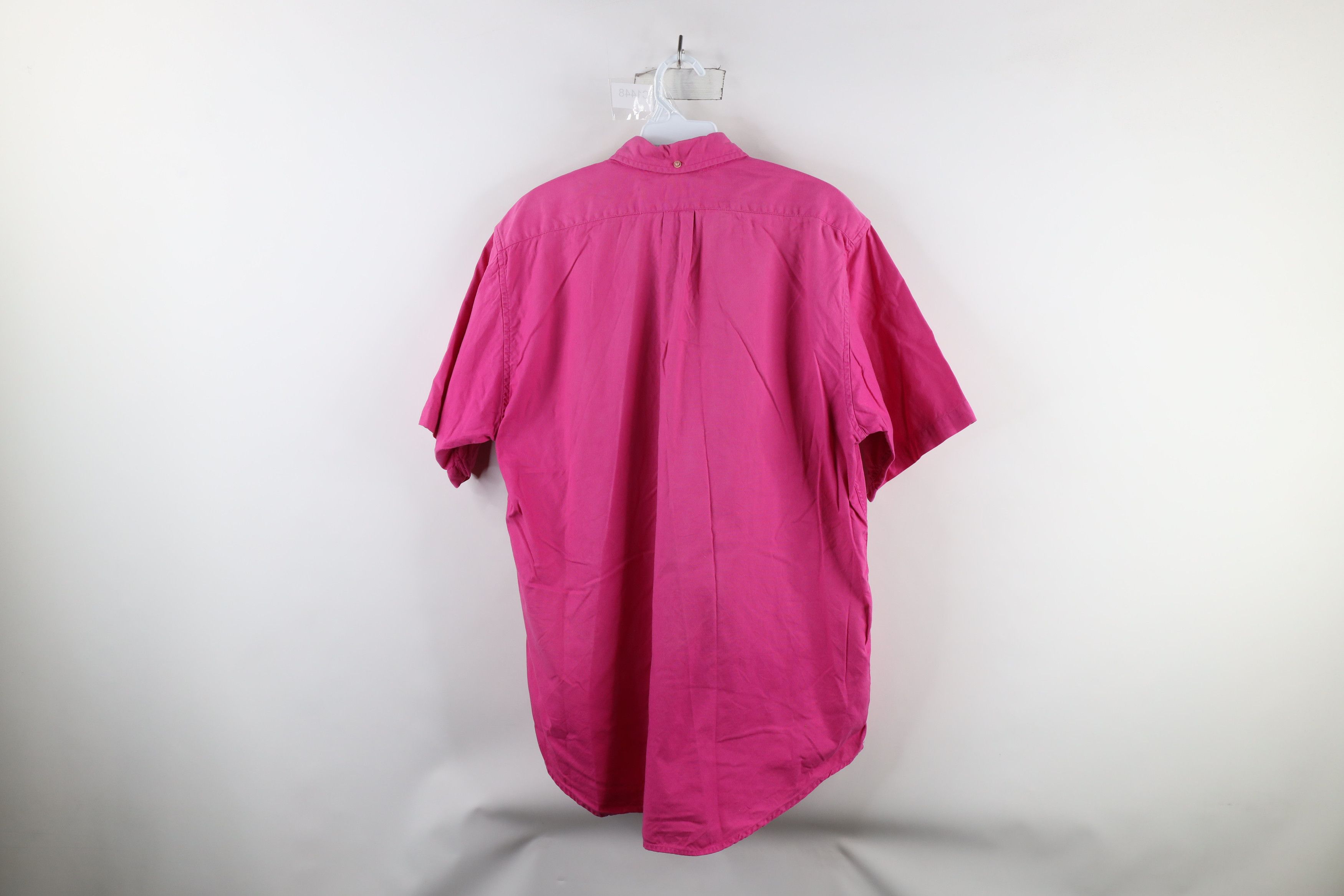 J.Crew × Vintage Vintage 90s J Crew Short Sleeve Button Down Shirt Pink Size US M / EU 48-50 / 2 - 12 Thumbnail