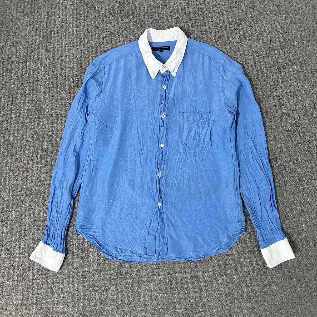 Image of Comme Des Garcons Comme Des Garcon - Wringled L/s Shirt in Blur, Men's (Size Small)