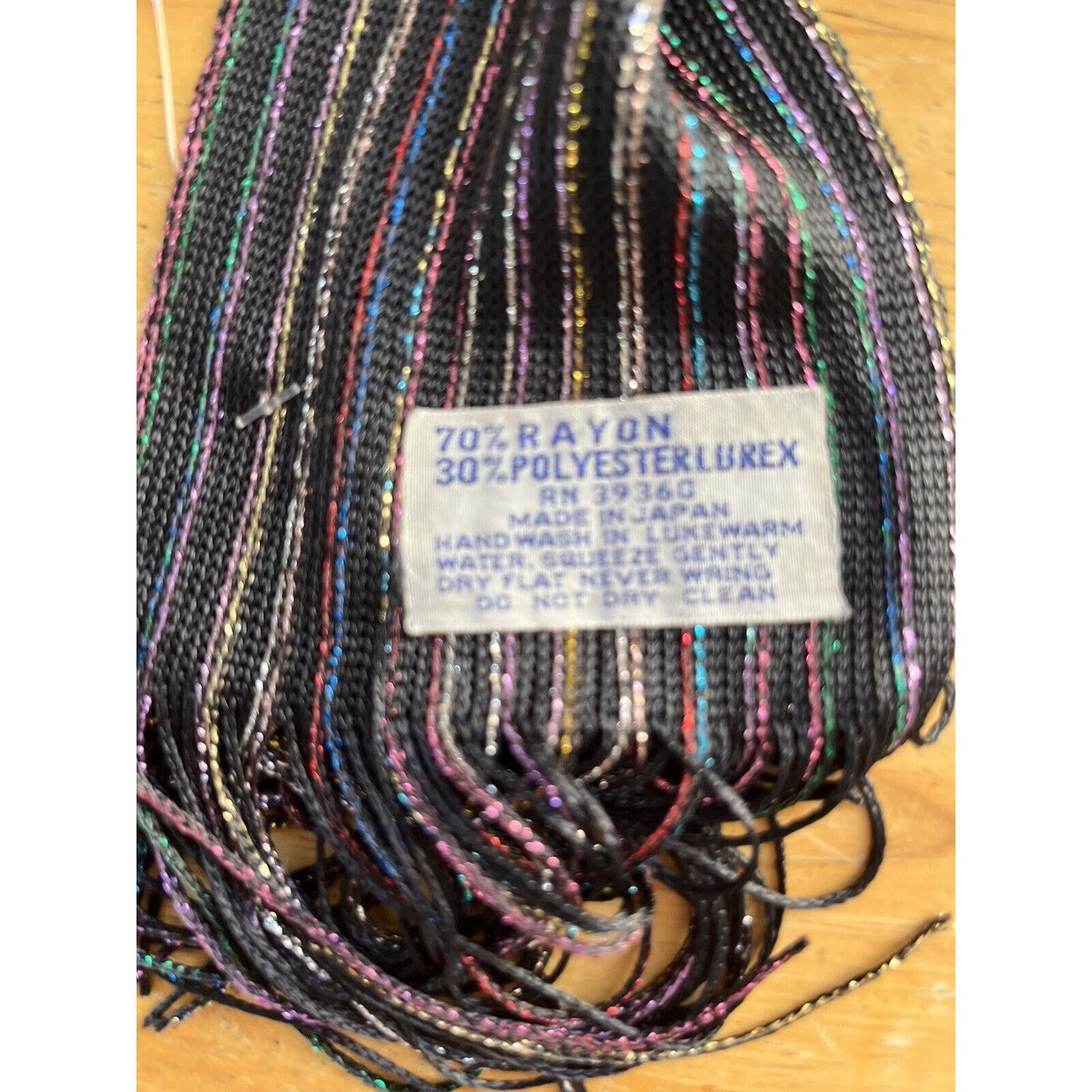 Other VTG Black Multi Color SCARF JAPAN SHAWL COWL 60" Size ONE SIZE - 3 Thumbnail
