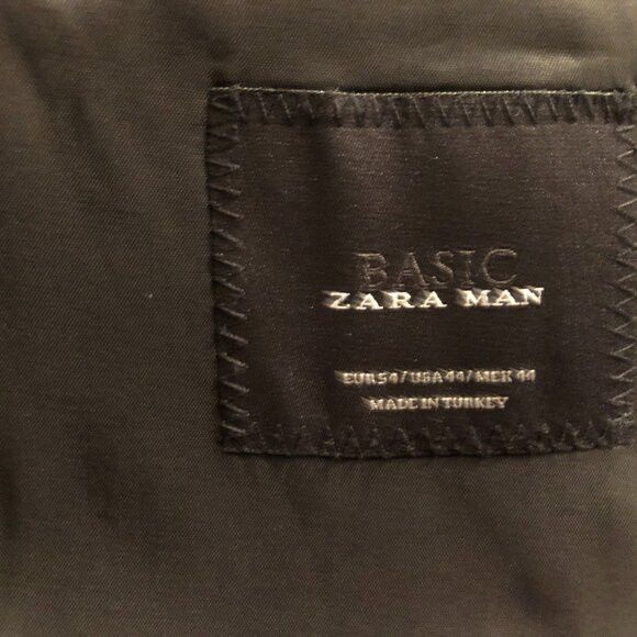 Zara Zara men's black sport coat jacket blazer size: 44R Size 44R - 4 Thumbnail