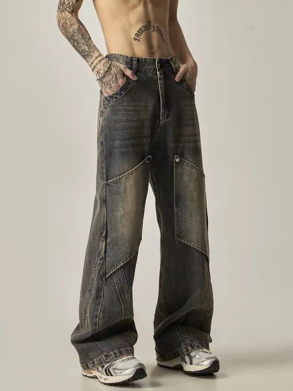 VIBE Vintage Maillard Deconstructed Work Straight Leg Jeans Size US 30 / EU 46 - 4 Thumbnail