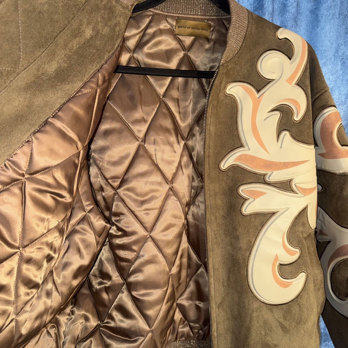 Birth of Royal Child Birth Of Royal Child Patchwork Suede Bomber Jacket Size US M / EU 48-50 / 2 - 2 Thumbnail