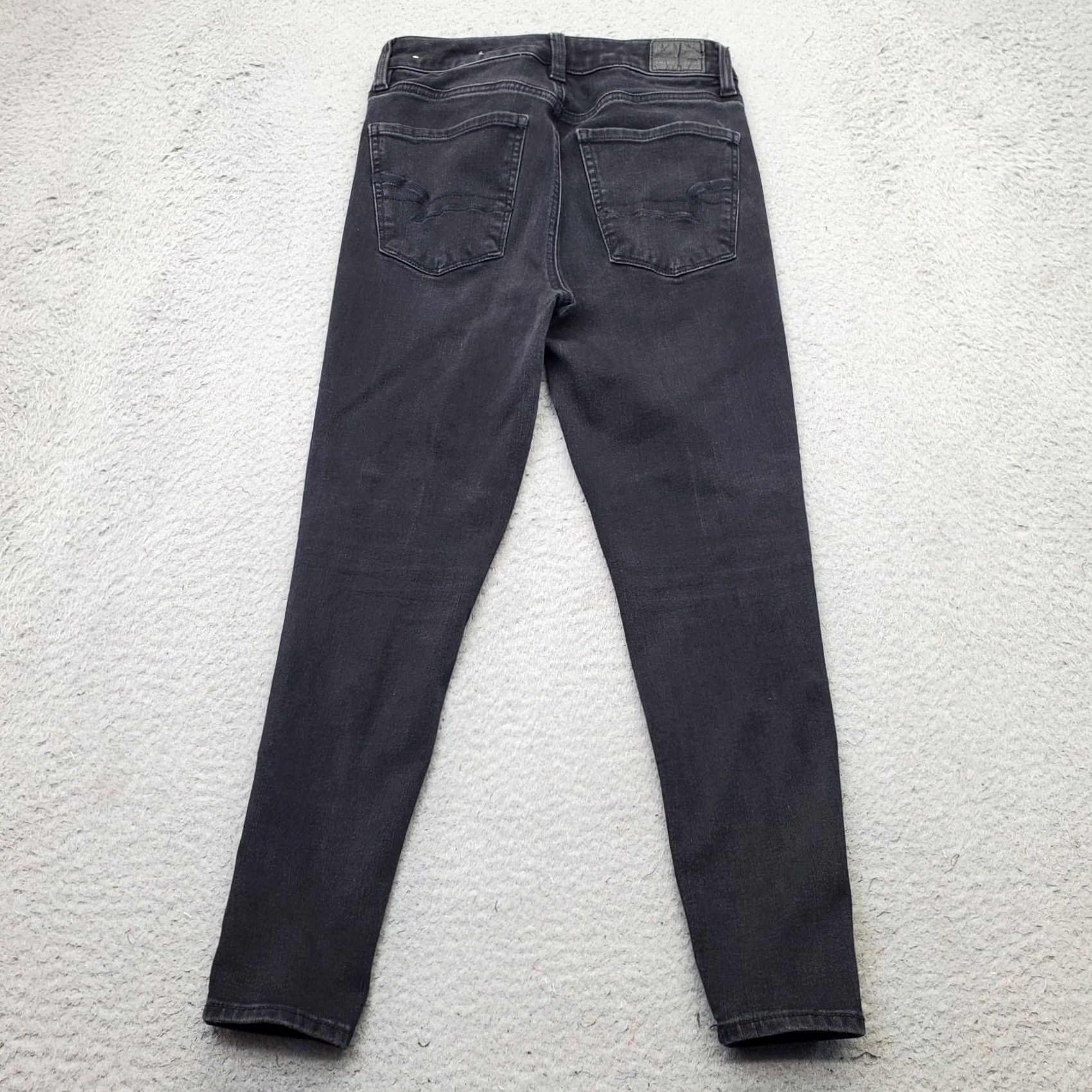 American Eagle Outfitters American Eagle Jeans Womens 4 Black 360° Next Level Stretch Skinny Fit Dark Wash Jeans Size 27" / US 4 / IT 40 - 2 Thumbnail