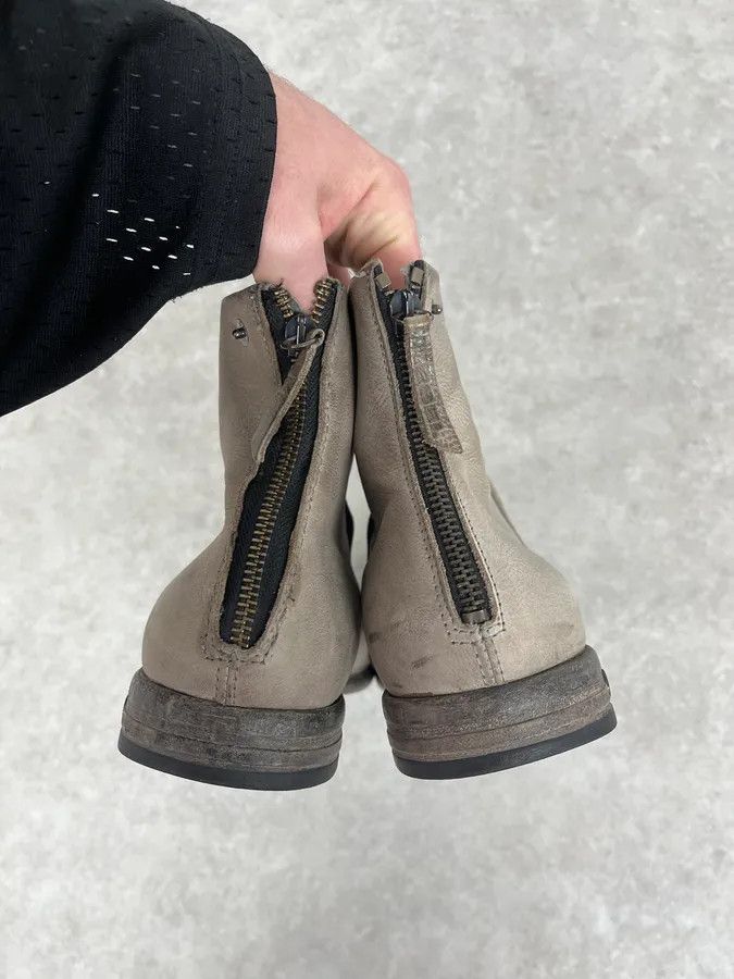 Diesel Diesel White & Grey Avant-Garde Aged Leather Boots Size US 8 / EU 41 - 5 Thumbnail