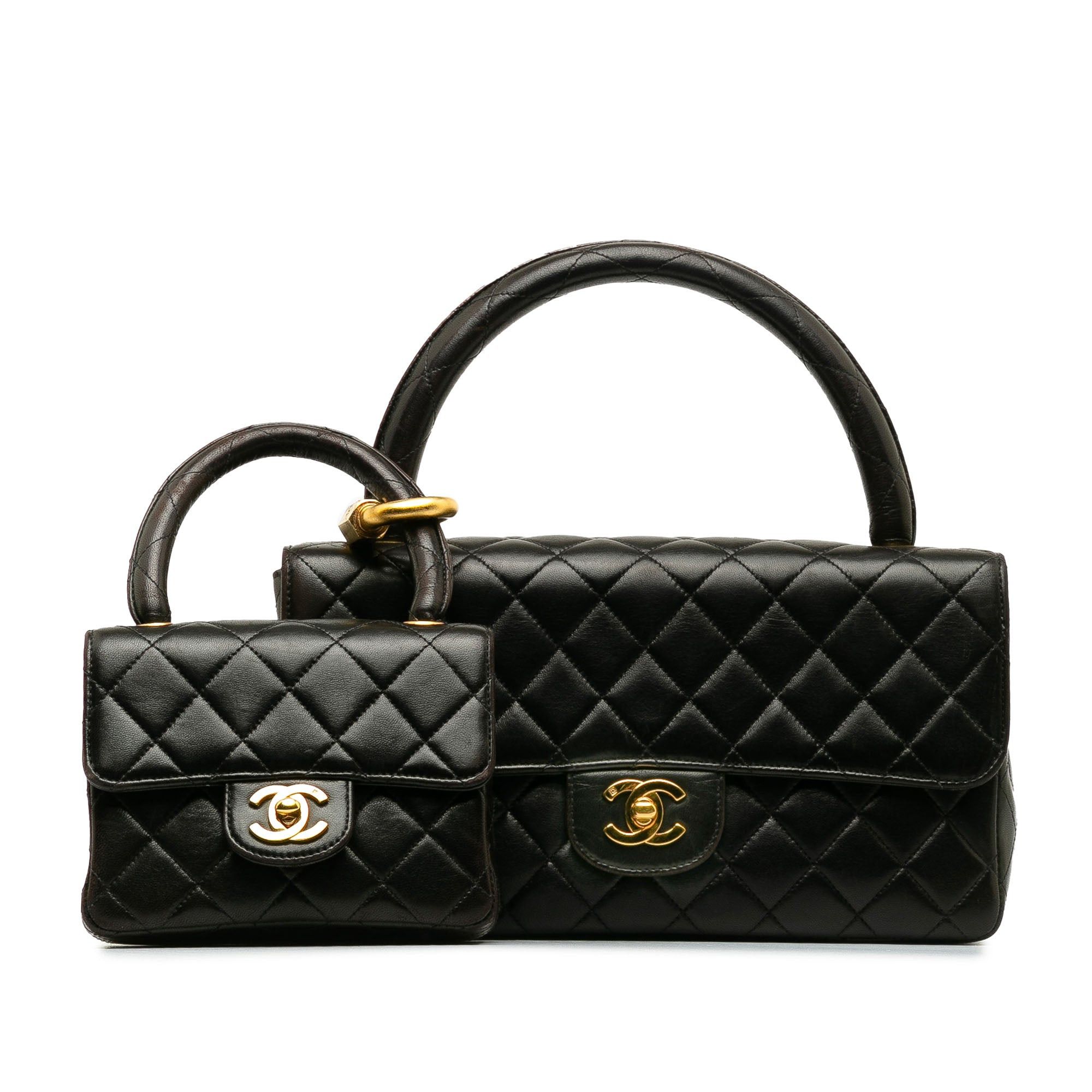 Chanel Chanel Classic Lambskin Kelly Flap Bag Set Black Size ONE SIZE - 1 Thumbnail