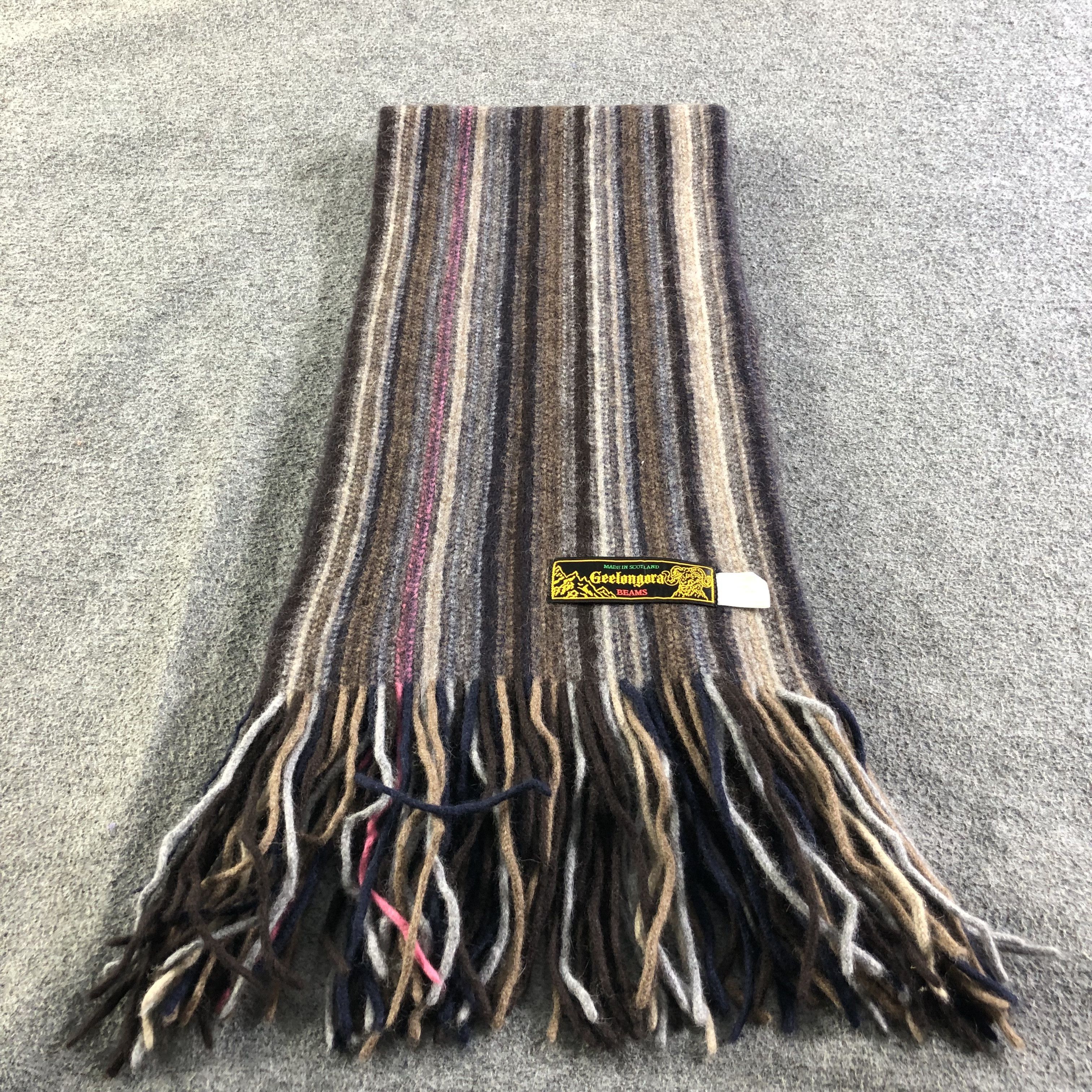 Beams Plus Beams Striped Knit Wool/Angora Scarf Muffler V2026 Size ONE SIZE - 3 Thumbnail