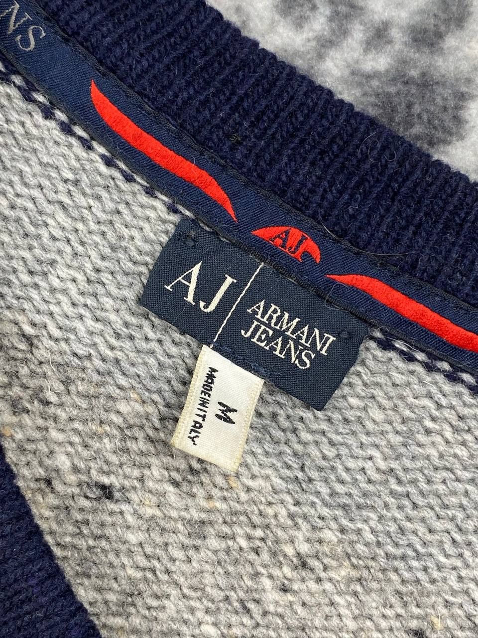 Armani Vintage Armani Jeans Wool Knit Sweater Big Monogram Logo Size US M / EU 48-50 / 2 - 7 Thumbnail