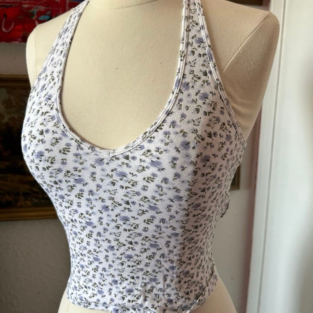 Hollister hollister white floral halter top Size XS / US 0-2 / IT 36-38 - 2 Thumbnail