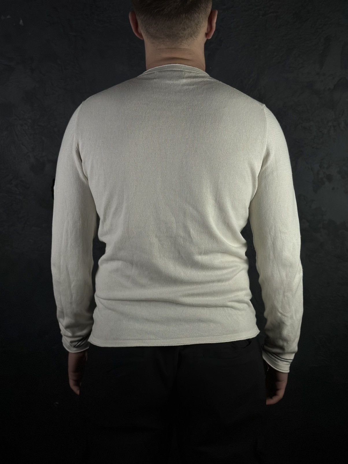 Stone Island × Vintage Stone Island White Cotton Knit Crewneck Jumper Size US M / EU 48-50 / 2 - 2 Thumbnail