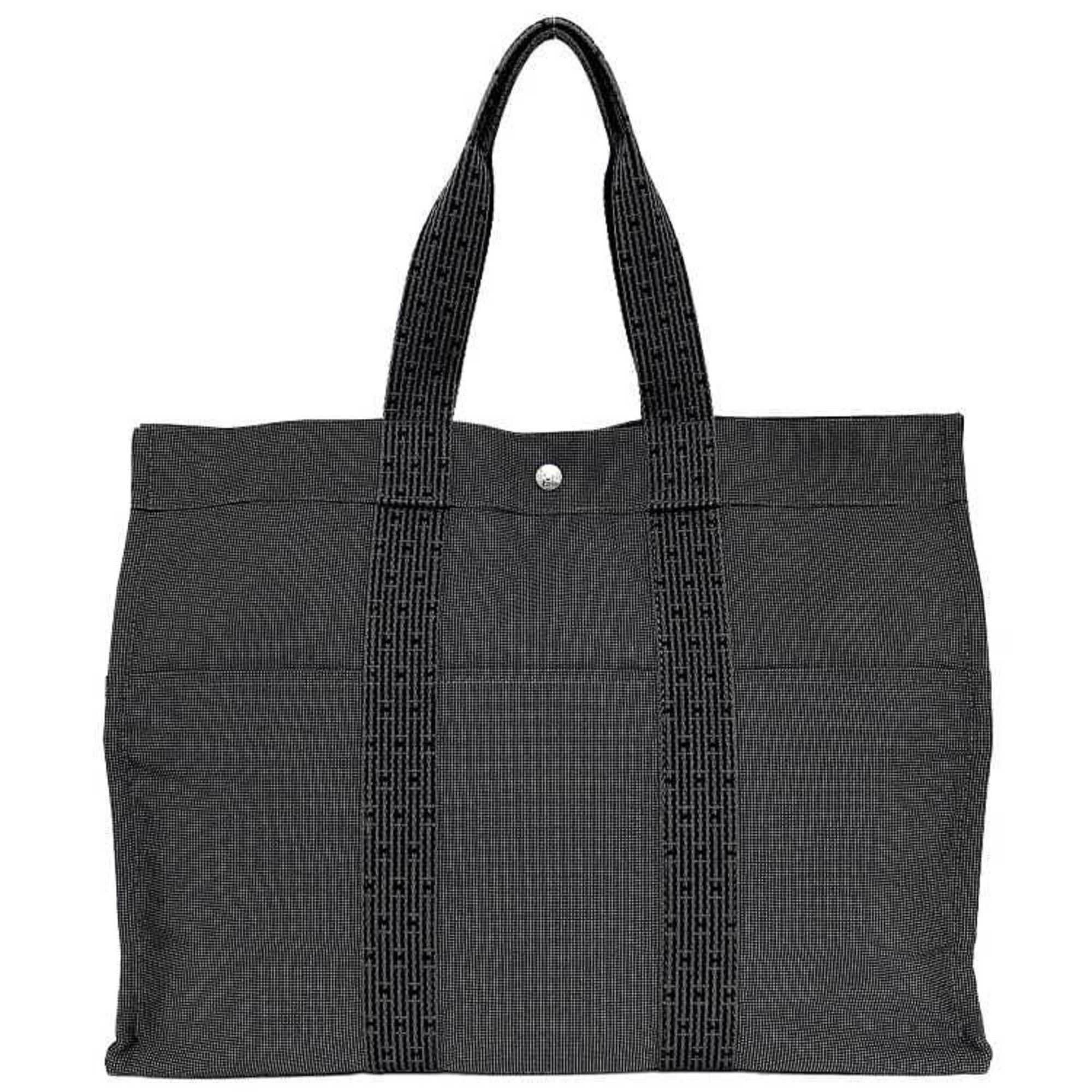 image of Hermes Gm Grey Air Line Ec-20110 Canvas Hermes Tote A4 Bag, Women's