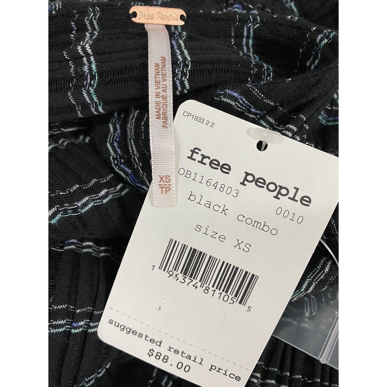 Free People Free People Girlfriend Black Combo Top Women Size XS A002079 Size XS / US 0-2 / IT 36-38 - 7 Thumbnail