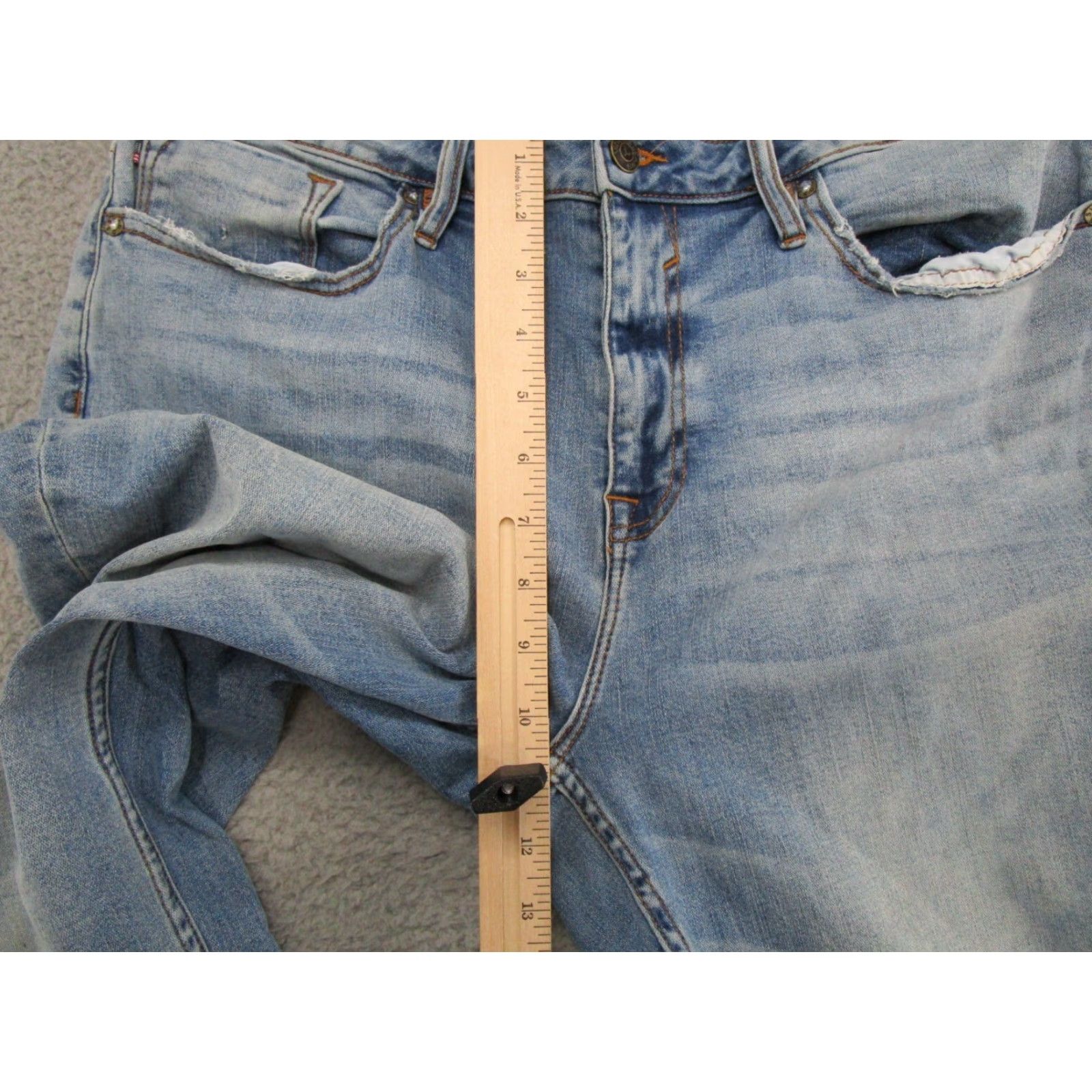 Vintage VIGOSS Marley Capri Jeans Women Plus 18 Stretch Denim Blue Raw Hem Tapered Capri 18 Womens Size 40" / US 18 - 7 Thumbnail