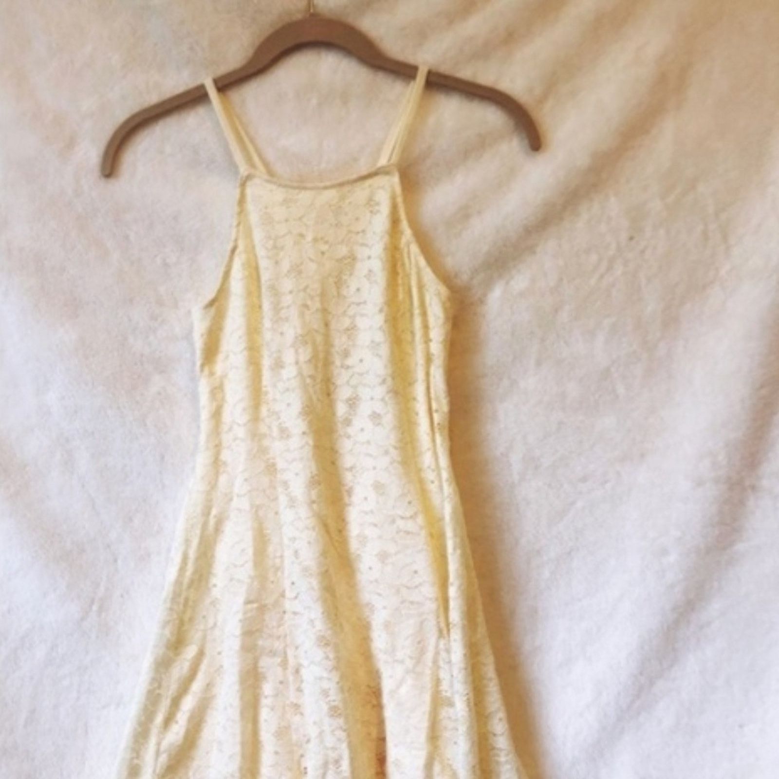 Hollister Hollister Cream Laced Halter Dress Size S / US 4 / IT 40 - 1 Thumbnail