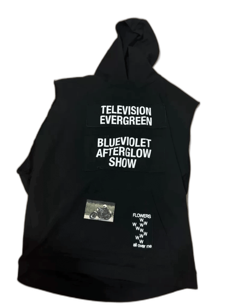 raf simons black motorcycle vest