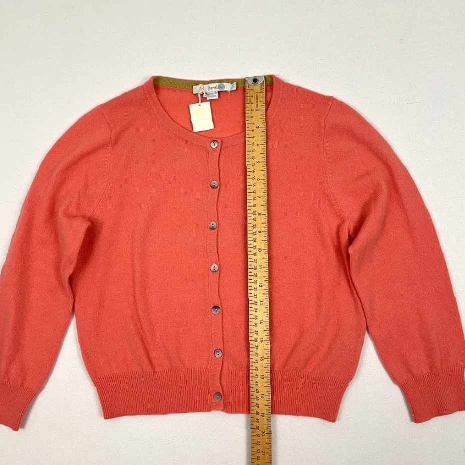 Boden Boden Cardigan Women US 8 Pink Cropped Crewneck Cashmere 3/4 Sleeve Casual Workwear Size M / US 6-8 / IT 42-44 - 3 Thumbnail