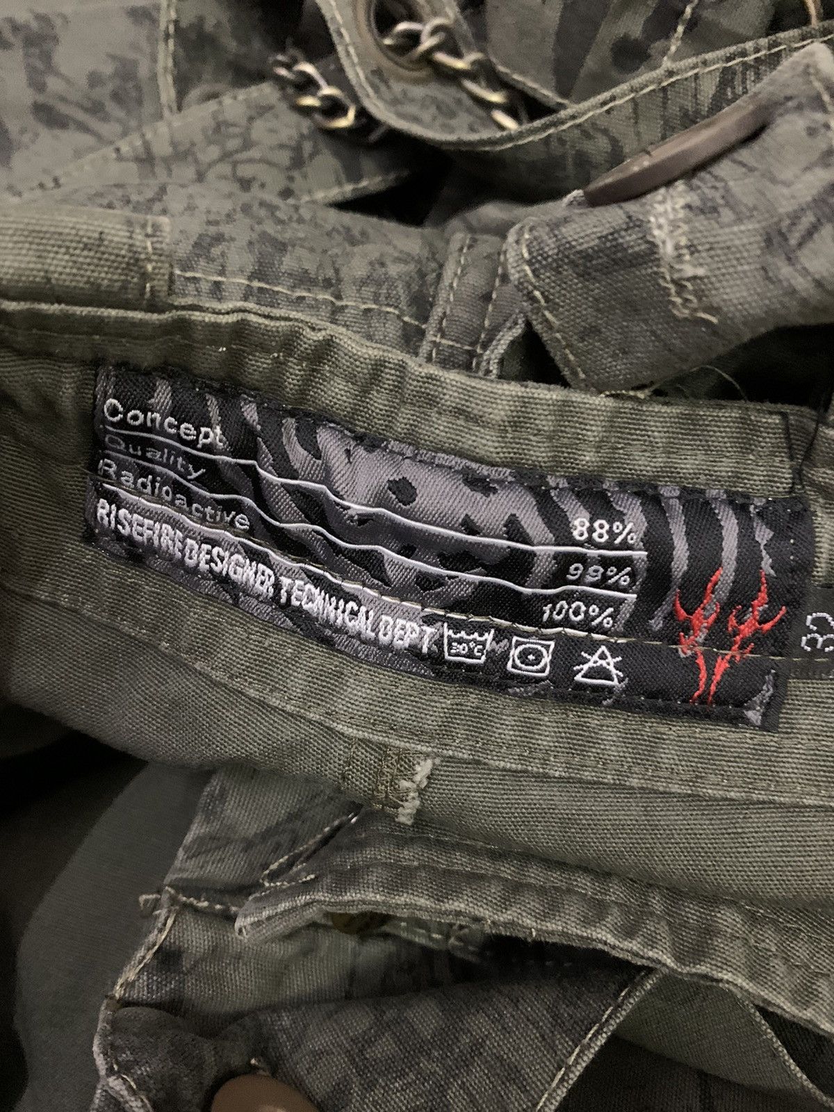 Japanese Brand 💥Yk2 Japanese Green Army Art Cargo Pant Size US 32 / EU 48 - 9 Thumbnail