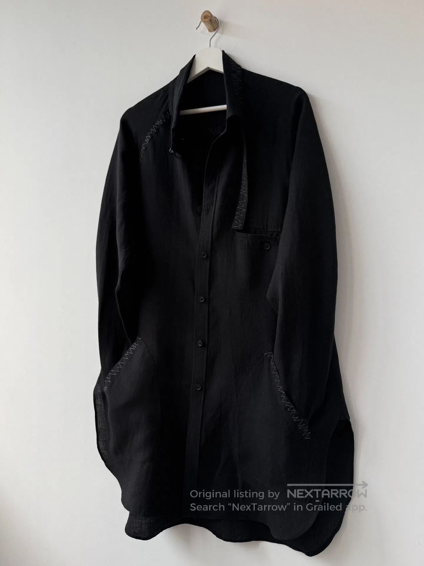 Yohji Yamamoto Yohji Yamamoto Black Linen Shirt. Size US L / EU 52-54 / 3 - 2 Thumbnail