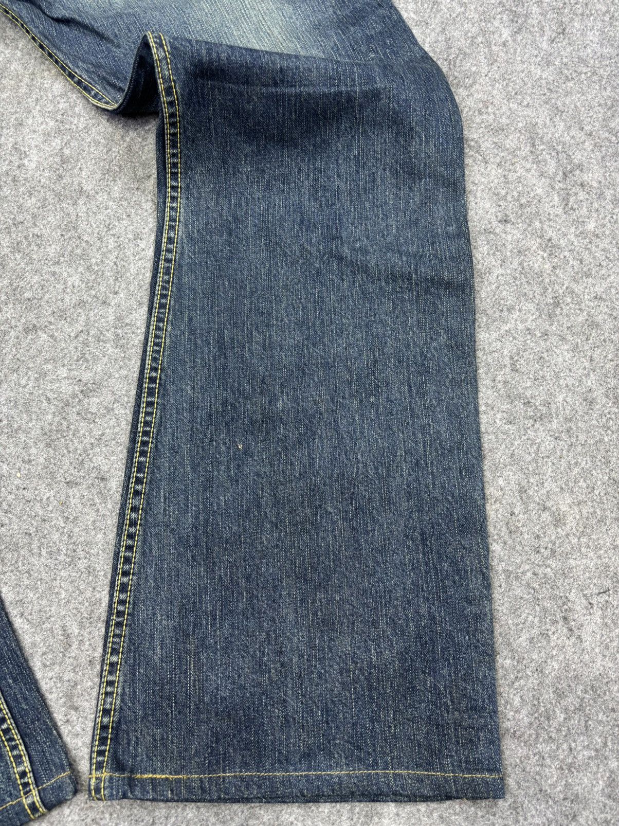 Japanese Brand 💥Super Flare💥Vintage Blue Way Flare Distressed Denim F803 Size US 34 / EU 50 - 10 Thumbnail