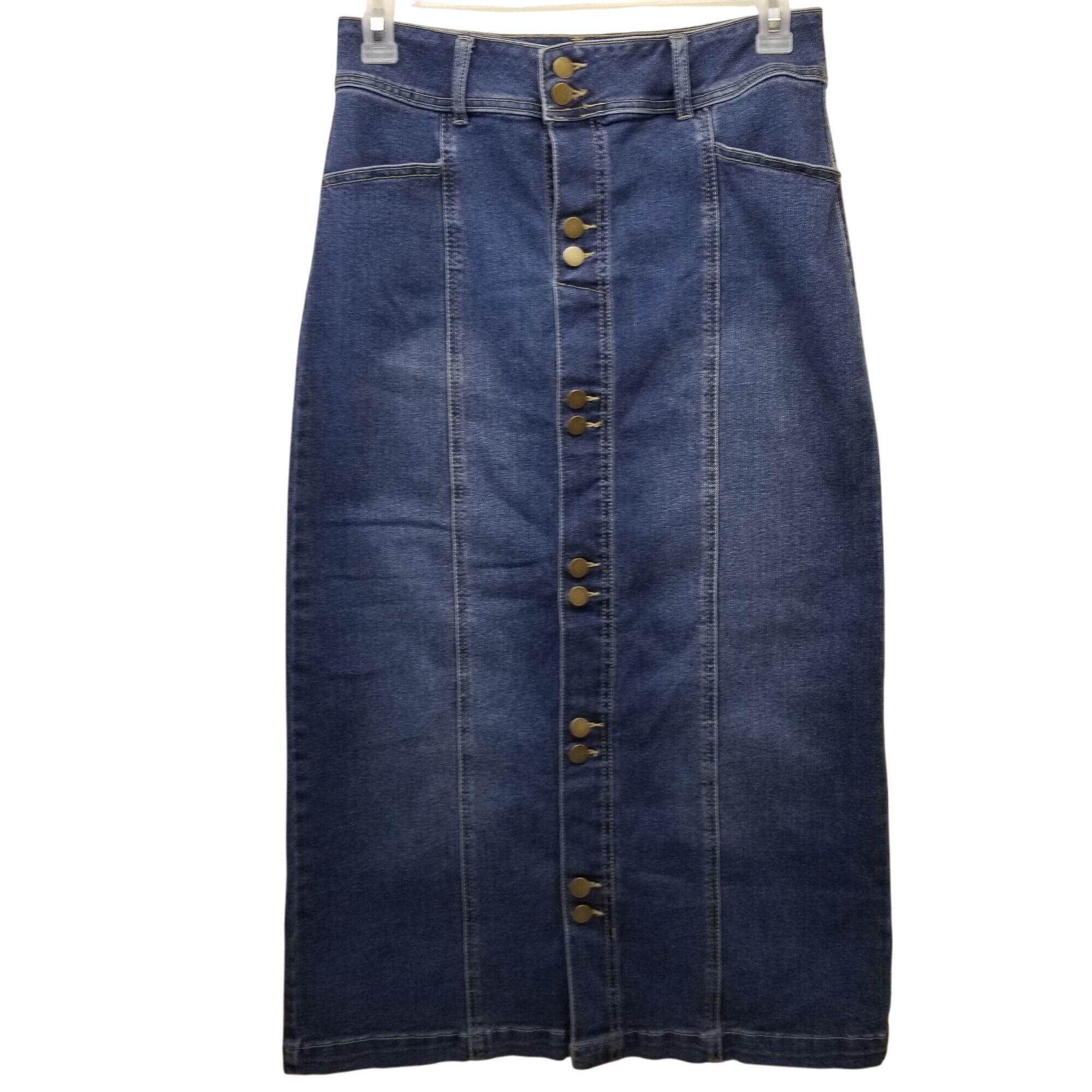 Other EST 1946 Blue Jean Denim 8 Skirt Faux Button Up Front Pocket Size 30" / US 8 / IT 44 - 1 Thumbnail