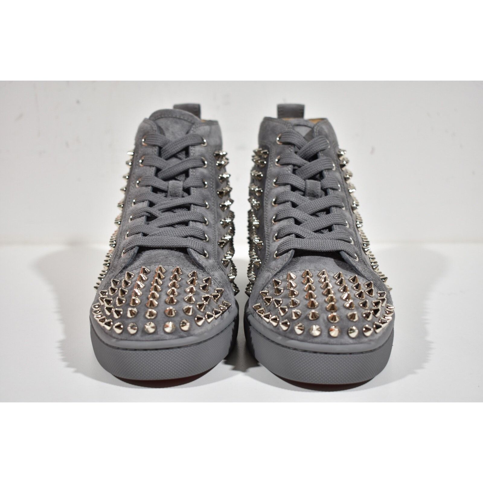 Christian Louboutin Christian Louboutin Men Louis Flat Shadow Grey Suede Spike Size US 6 / EU 39 - 4 Thumbnail