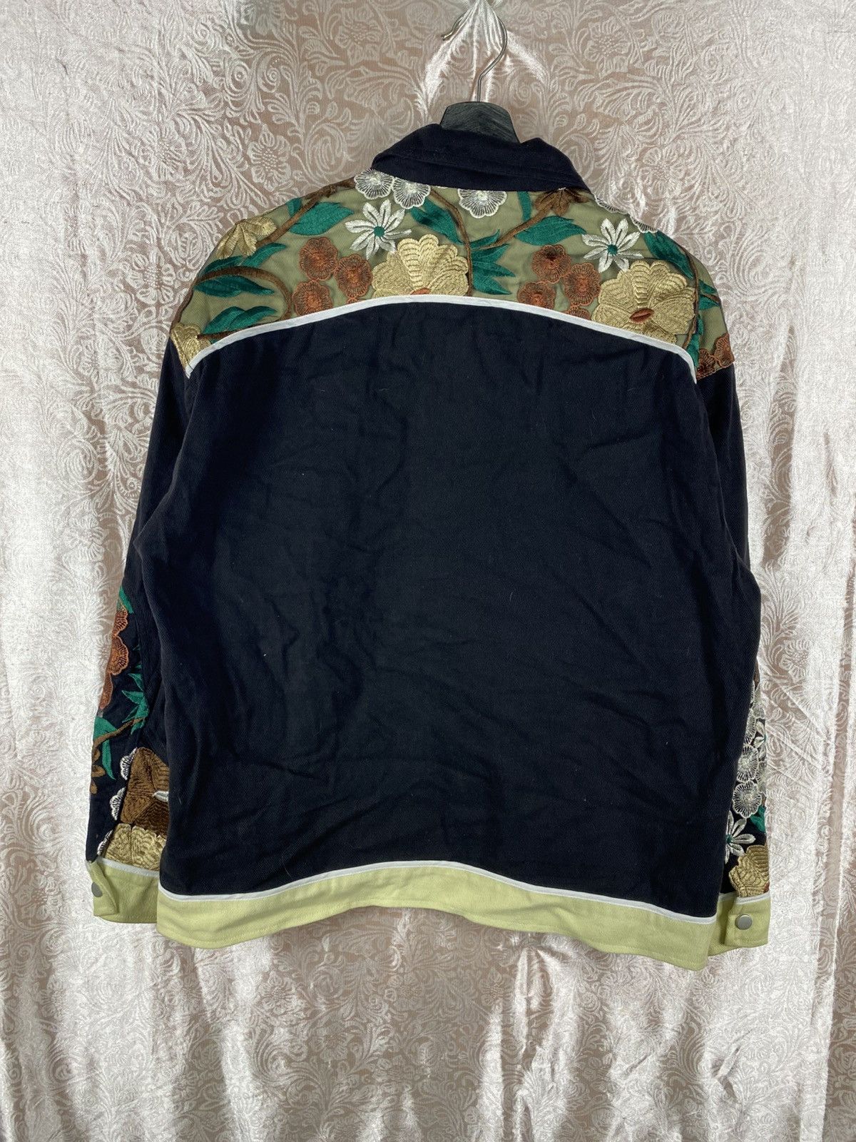 Japanese Brand Vintage Style Floral Patchwork Cropped Jacket Black Cotton Size US M / EU 48-50 / 2 - 10 Thumbnail