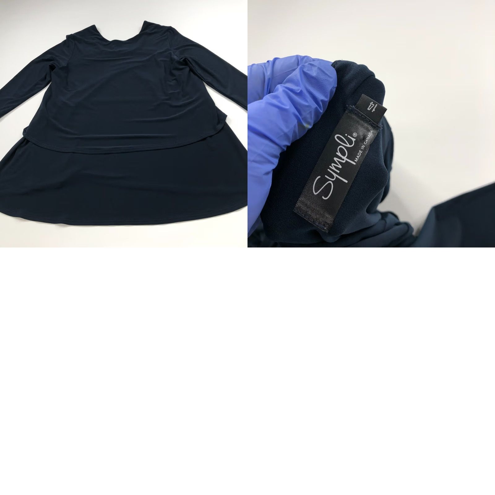 Vintage Sympli Womens Pullover Top Blouse Navy Blue Size 14 Layered Size XL / US 12-14 / IT 48-50 - 8 Thumbnail