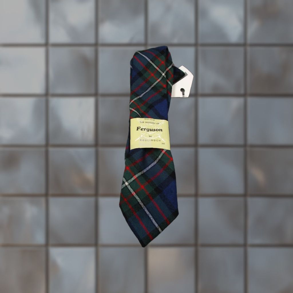 Vintage FERGUSON Rodlinoch Mens Green Plaid Wool Neck Tie - 100% Wool - Made in Scotland - Classic Length - Skinny Width - Vintage: No - Men Size ONE SIZE - 1 Thumbnail