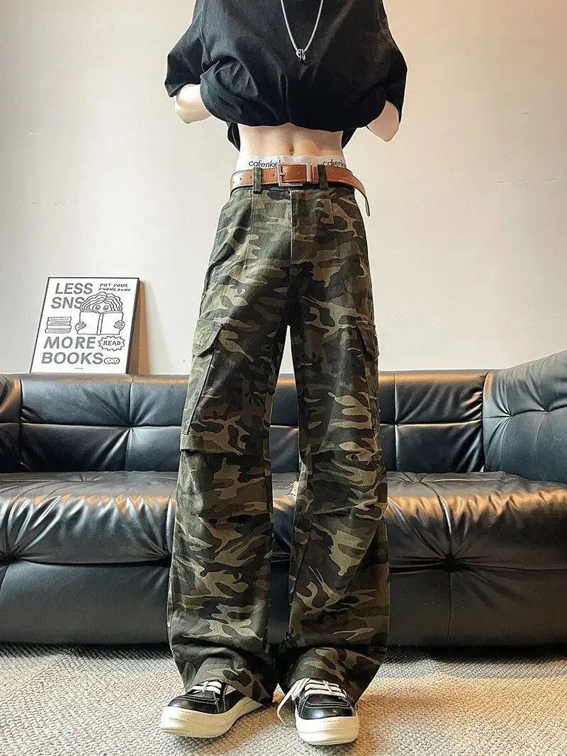 Japanese Brand Retro casual loose wide leg camouflage jeans Size US 30 / EU 46 - 2 Thumbnail