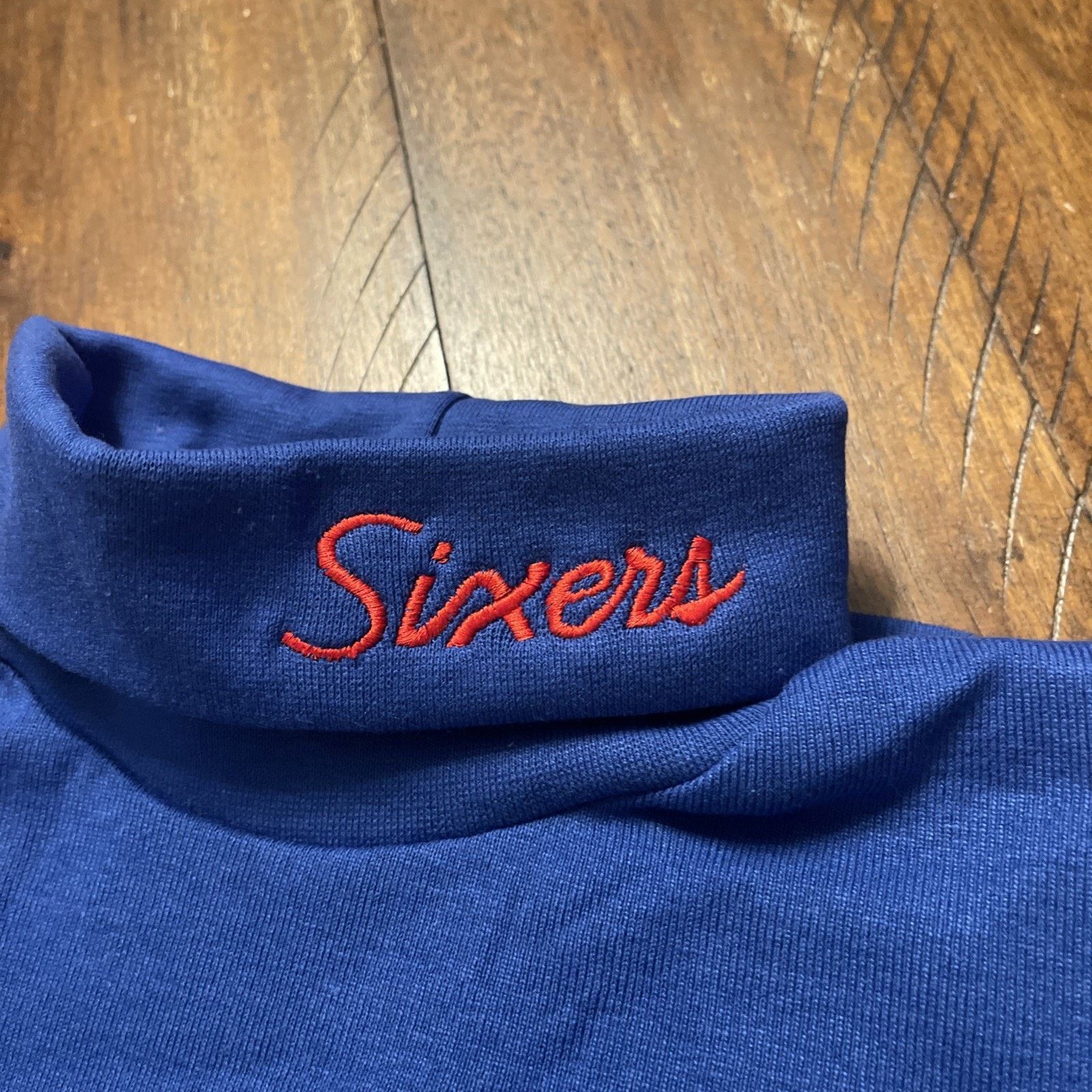 Majestic New NOS Vtg Majestic Philadelphia 76ers Turtleneck XL Custom Size US XL / EU 56 / 4 - 3 Thumbnail