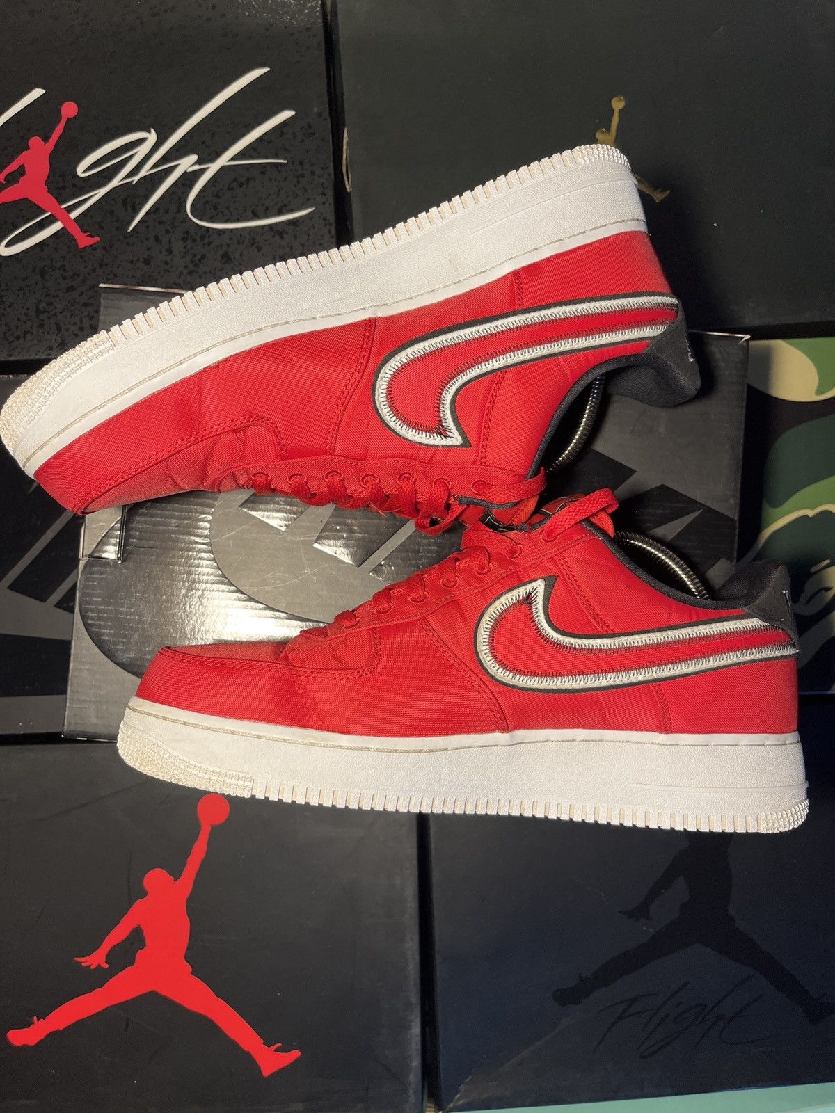 Nike Nike Air Force 1 Reverse stitch university red Size US 11 / EU 44 - 2 Thumbnail