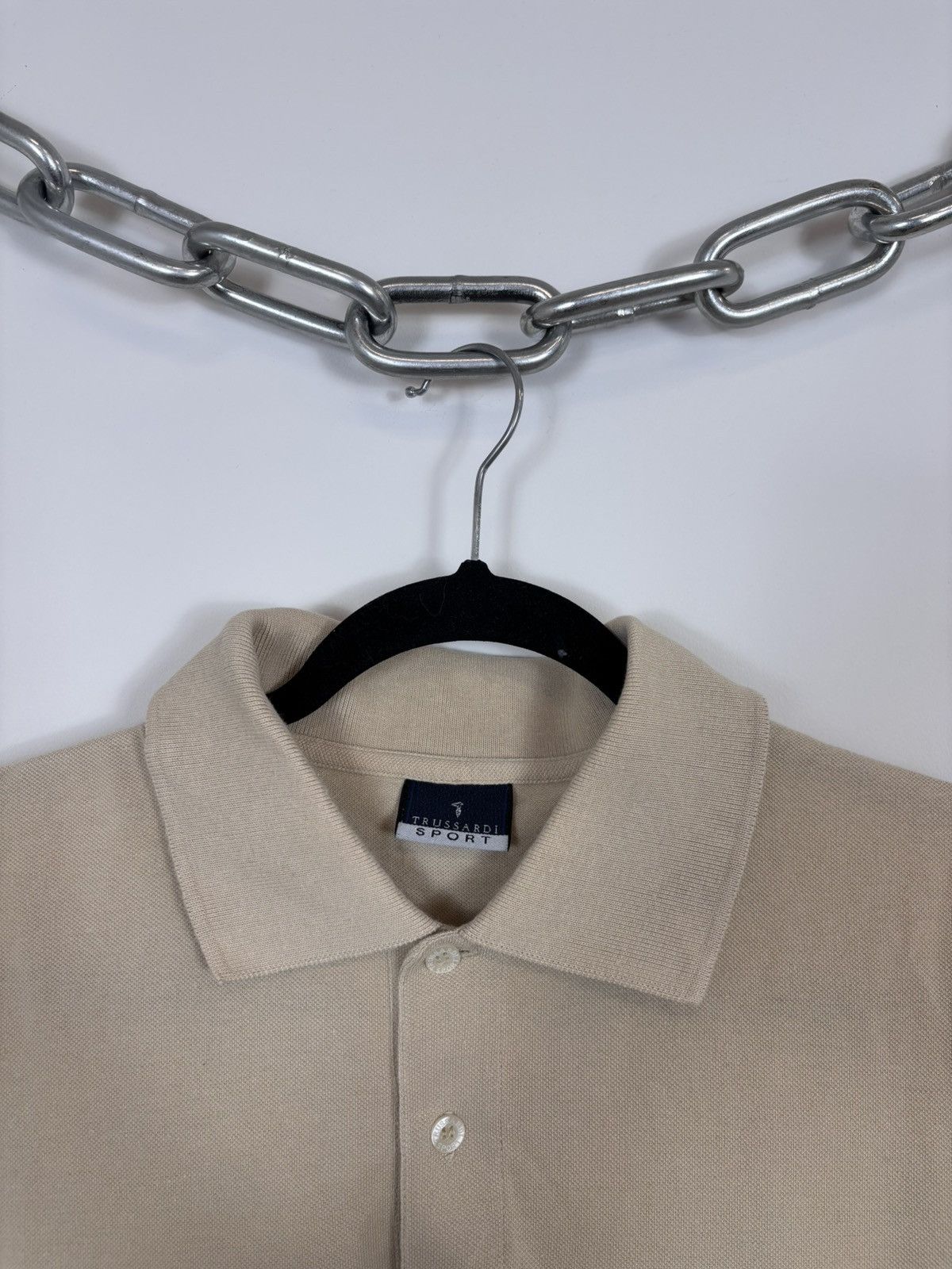 Trussardi Trussardi Sport Vintage Men’s Cotton Beige Polo Shirt Size US XL / EU 56 / 4 - 5 Thumbnail