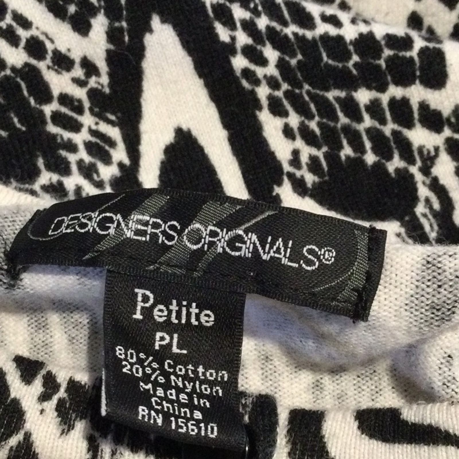 Other Designer Originals Black & White Button Front Cardigan PL Size L / US 10 / IT 46 - 11 Thumbnail